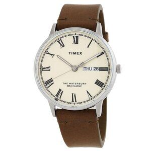 NWT Authentic Timex Waterbury Classic Quartz Cream Dial Men's Watch TW2W50600